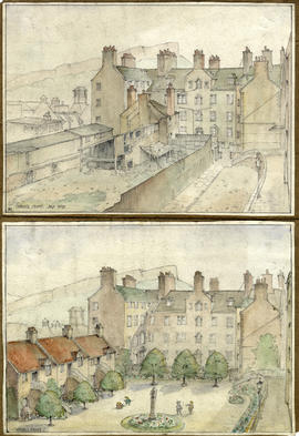 Sketches of Chessel's Court by Norah Geddes